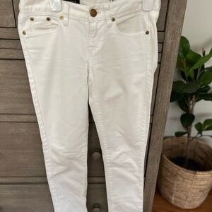 Jcrew Toothpick White Jeans - 25 ankle